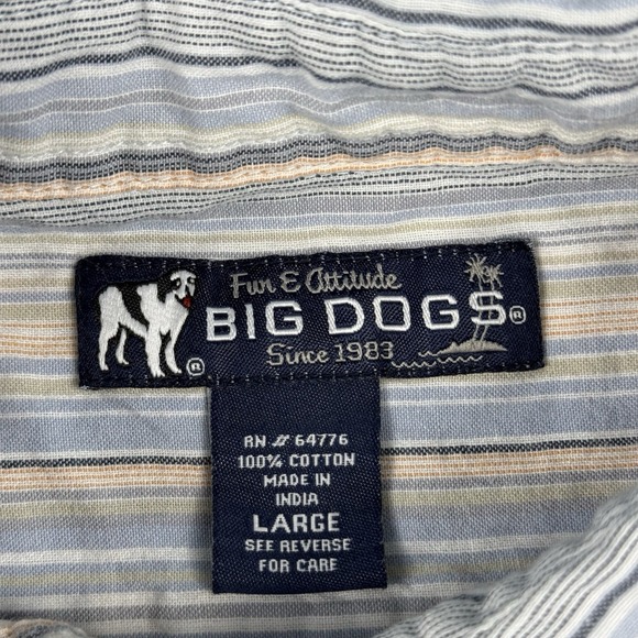 Big Dogs Lightweight Striped Button Up Shirt Sz L, Spring Easter - Picture 4 of 6